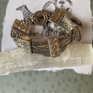 Retired Brighton silver tone French quarter toggle bracelet